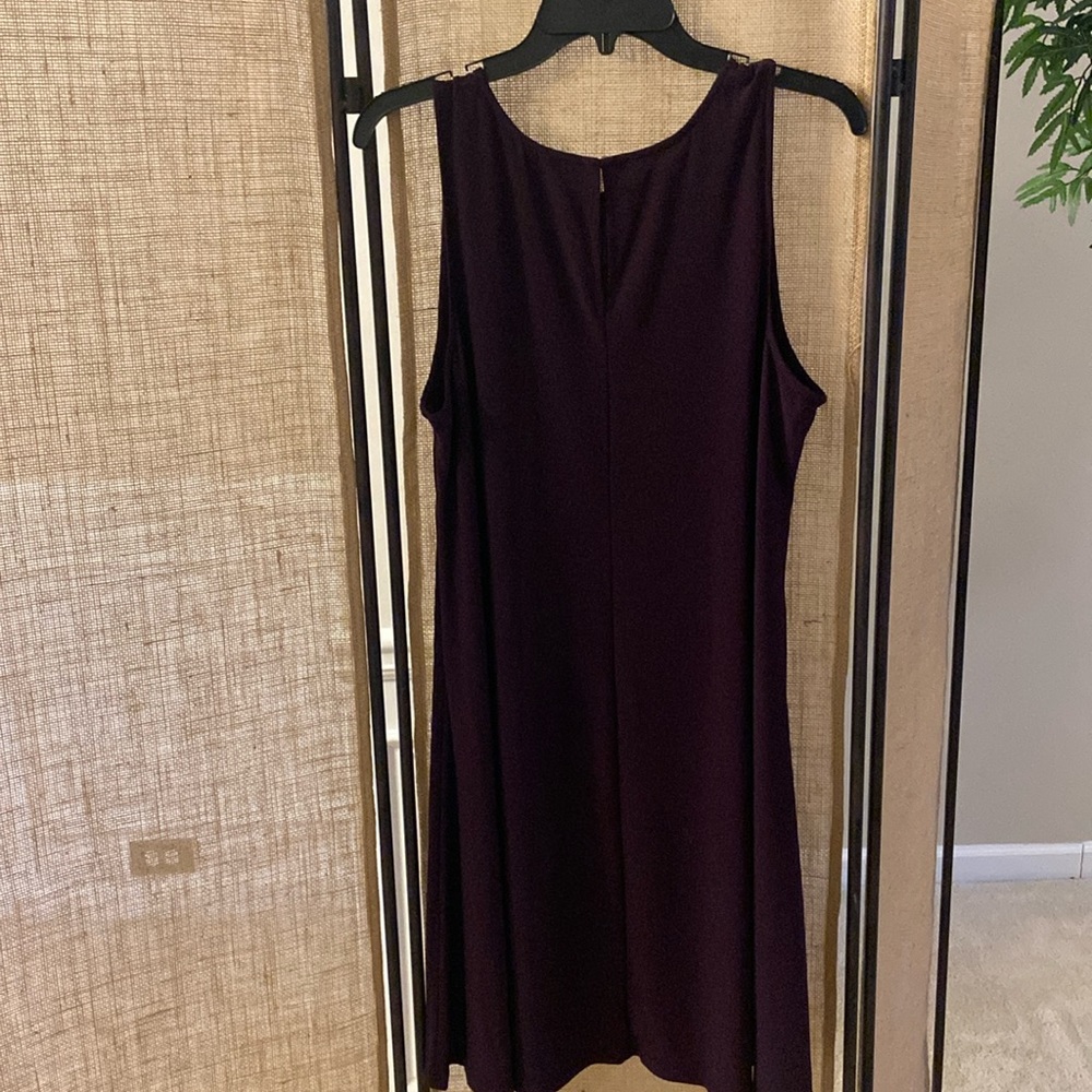 AK ANNE KLEIN Swing Dress. Sleeveless. Size 12. Eggplant